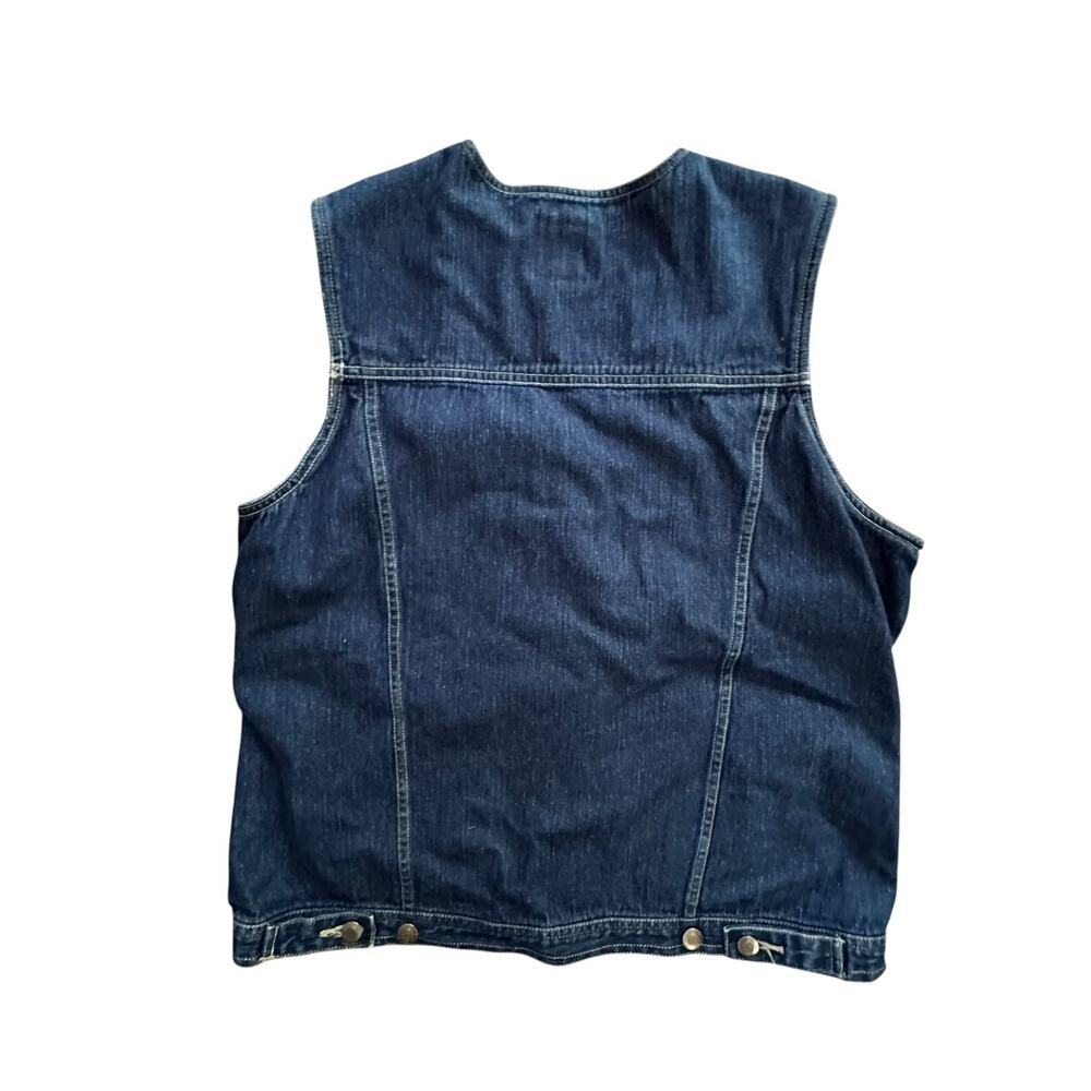 St Johns Bay Jean Vest Womens Large Blue Denim Western Cowgirl 90s Vintage Top - Picture 3 of 5